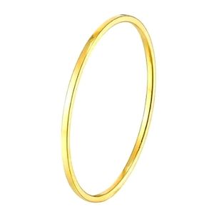 S925 Solid Sterling Silver Stamped Gold Band